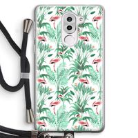 Flamingo bladeren: Honor 6X Transparant Hoesje met koord