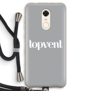 Topvent Grijs Wit: Xiaomi Redmi 5 Transparant Hoesje met koord