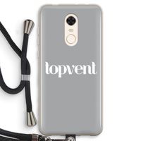 Topvent Grijs Wit: Xiaomi Redmi 5 Transparant Hoesje met koord