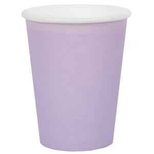 Santex feest/verjaardag bekertjes - 10x stuks - karton - lila - 270 ml