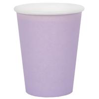 Santex feest/verjaardag bekertjes - 10x stuks - karton - lila - 270 ml