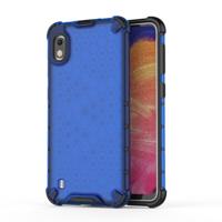 Schokbestendige honingraat PC + TPU Case voor Galaxy A10 (blauw)