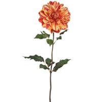 PTMD kunstbloem dahlia geel/rood 73 cm | 6 stuks