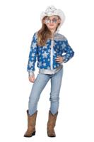 Glamorous Pailletten Jasje Sterren Meisje Blauw