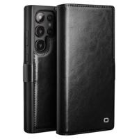 Qialino Samsung Galaxy S25 Ultra hoesje - Leren bookcase - Zwart