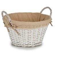 Ronde witte opbergmand met handvatten D45 x H31 cm