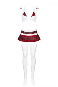 Obsessive Schooly Lingerieset Rood, Wit Elastaan, Polyester