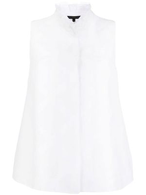 SHIATZY CHEN chemise bordée de dentelle à design sans manches - Blanc