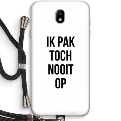 Ik pak nooit op: Samsung Galaxy J7 (2017) Transparant Hoesje met koord