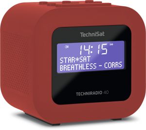 TechniSat TECHNIRADIO 40 Wekkerradio DAB+, VHF (FM) Acculaadfunctie Rood