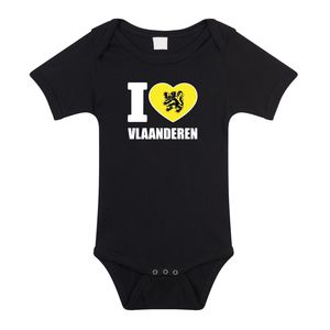 I love Vlaanderen baby rompertje zwart jongen/meisje