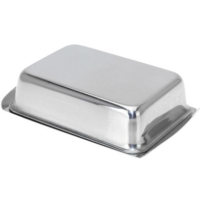 RVS botervloot - 16 x 11 x 4.5 cm - Boterkuipje/botervloten - Boter bewaren/serveren