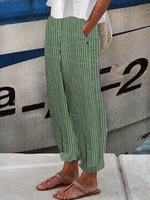 Polyester Buttoned Classical Geometry Pants - thumbnail