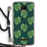 Monstera leaves: Motorola Moto Z Force Transparant Hoesje met koord