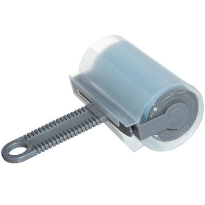 Kledingroller/kleefroller - grijs/blauw - 17 cm - herbruikbaar