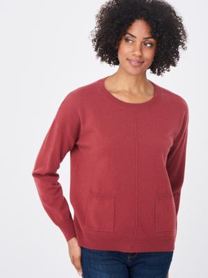 Fijn gebreide cashmere trui met zakken