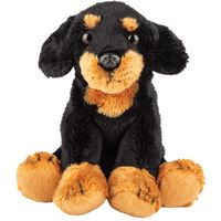 Pluche knuffel dieren Zwarte Tekkel hond 13 cm - thumbnail