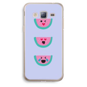 Smiley watermeloen: Samsung Galaxy J3 (2016) Transparant Hoesje