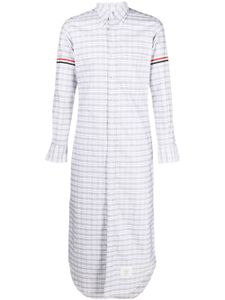 Thom Browne chemise mi-longue à carreaux - Gris