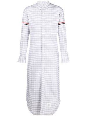 Thom Browne chemise mi-longue à carreaux - Gris