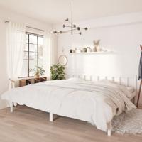 Bedframe massief grenenhout wit 180x200 cm