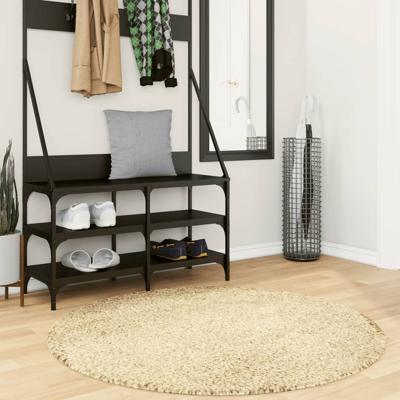 VidaXL Vloerkleed pamplona shaggy hoogpolig modern ø 120 cm goudkleur