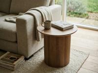 Ronde salontafel LARUSSO 50 cm oud eik