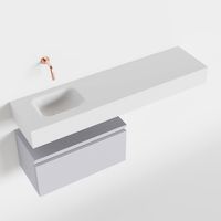 Toiletmeubel Mondiaz Andor | 120 cm | Meubelkleur Cale | Lex vrijhangend wastafel Talc Links | Zonder kraangat