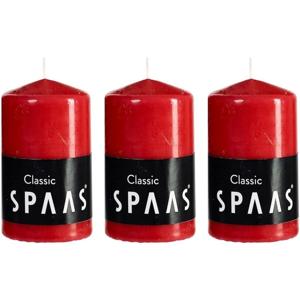 Cilinderkaars/stompkaars - rood - 3x - 6 x 10 cm - 25 branduren