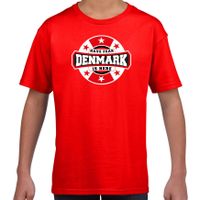 Have fear Denmark is here / Denemarken supporter t-shirt rood voor kids