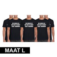 5x Vrijgezellen t-shirt vrienden/ Die sukkel gaat trouwen zwart heren Maat L L  -
