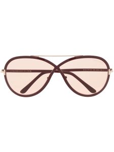 TOM FORD Eyewear lunettes de soleil à monture ronde oversize - Rouge