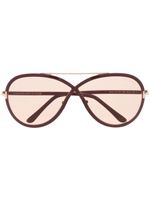 TOM FORD Eyewear lunettes de soleil à monture ronde oversize - Rouge - thumbnail