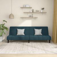 Slaapbank 2-zits fluweel blauw
