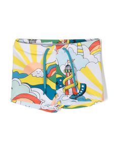 Stella McCartney Kids short de bain à imprimé graphique - Bleu