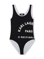 Karl Lagerfeld Kids maillot de bain à logo imprimé - Noir