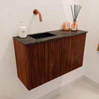 Toiletmeubel Mondiaz Joya Dlux | 70 cm | Meubelkleur Ruby | Faye wastafel Lava Wasbak Links | Zonder kraangat(en)