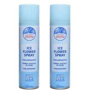 IJsbloemen sneeuwspray - 2x - busje 150 ml - raamspray - spuitbus - raamversiering