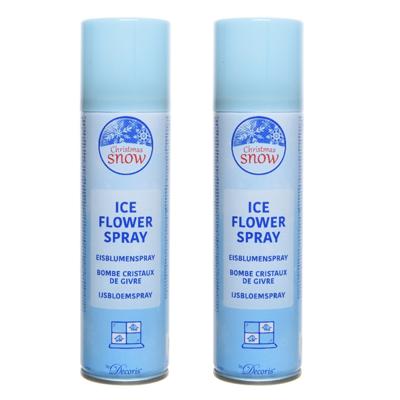 IJsbloemen sneeuwspray - 2x - busje 150 ml - raamspray - spuitbus - raamversiering