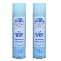 IJsbloemen sneeuwspray - 2x - busje 150 ml - raamspray - spuitbus - raamversiering