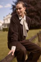 Hollis dot check blouse - kit/espresso - 13287