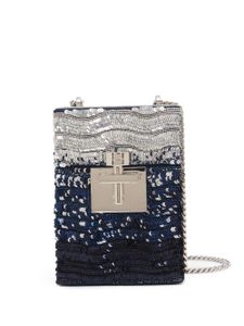 Oscar de la Renta pochette Angel à sequins - Bleu