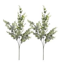 Kunstplant Eucalyptus - 2x - groen - takken - 68 cm - thumbnail