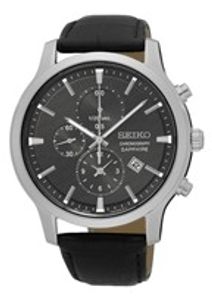 Horlogeband Seiko 7T92-0TT0 / SNDG69P1 / L0CL011J0 Leder Zwart 21mm