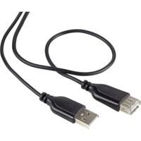 Renkforce USB-kabel USB 2.0 USB-A stekker, USB-A bus 1.00 m Zwart SuperSoft-mantel RF-4080795