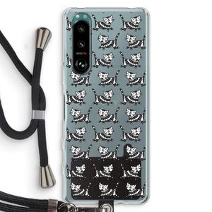 Zwarte poes: Sony Xperia 5 III Transparant Hoesje met koord