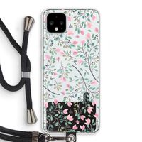 Sierlijke bloemen: Pixel 4 XL Transparant Hoesje met koord