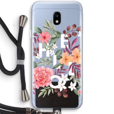 Hello in flowers: Samsung Galaxy J3 (2017) Transparant Hoesje met koord