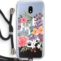 Hello in flowers: Samsung Galaxy J3 (2017) Transparant Hoesje met koord