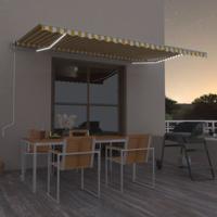 Luifel automatisch met LED en windsensor 500x350 cm geel wit